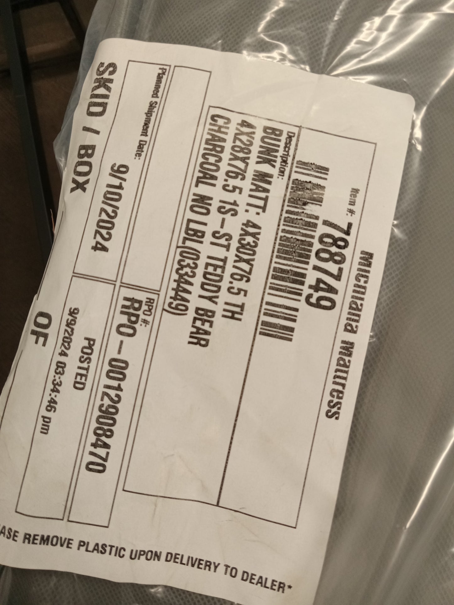 28 x 76.5 | RV / Camping Mattress