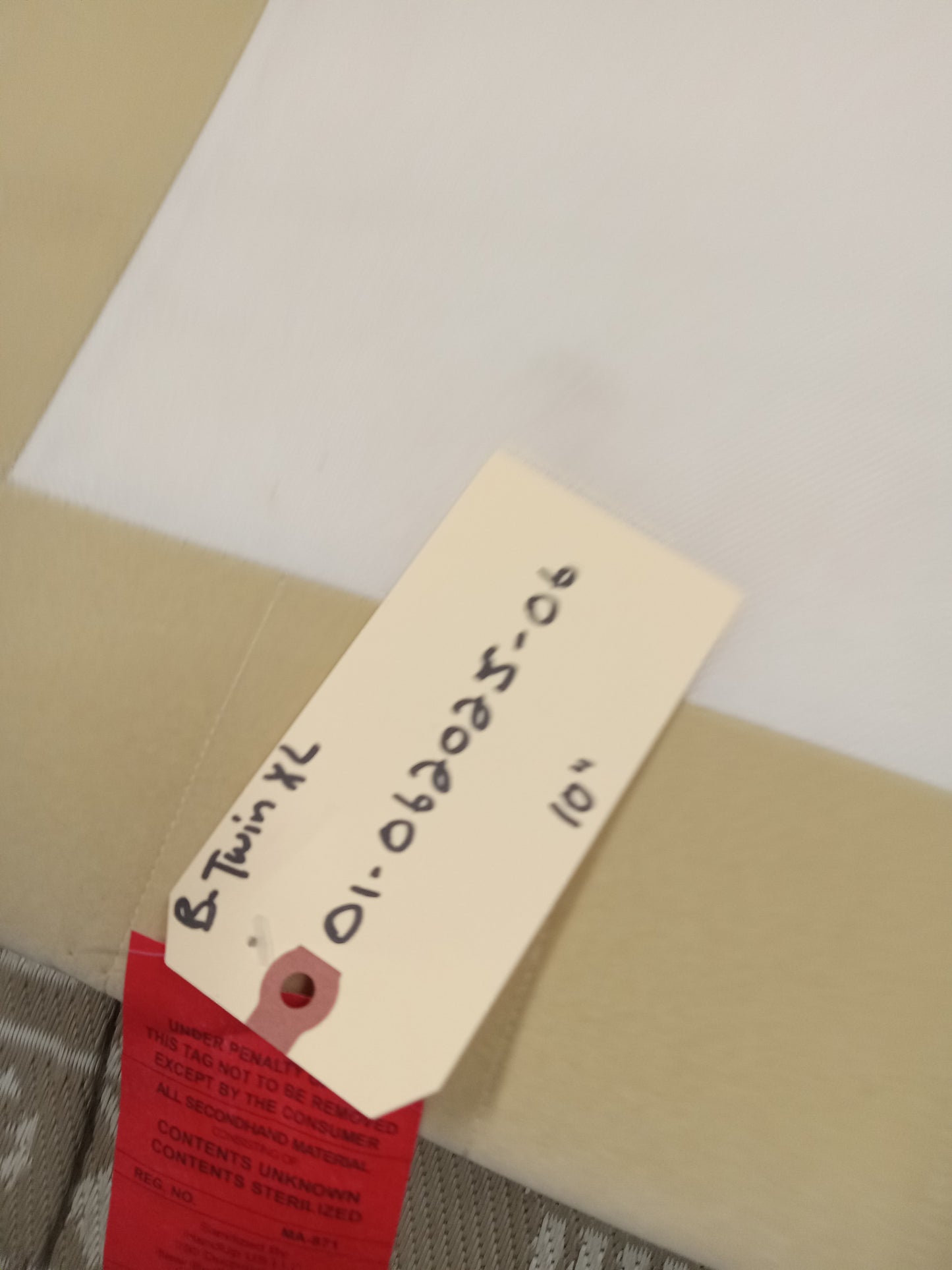 Beige 10'' Twin XL Boxspring w/ Drawers (2)