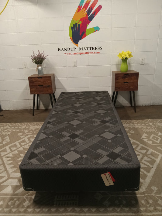 Black Patterned Twin XL Box Spring (2)