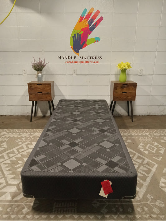 Black Patterned Twin XL Box Spring (1)