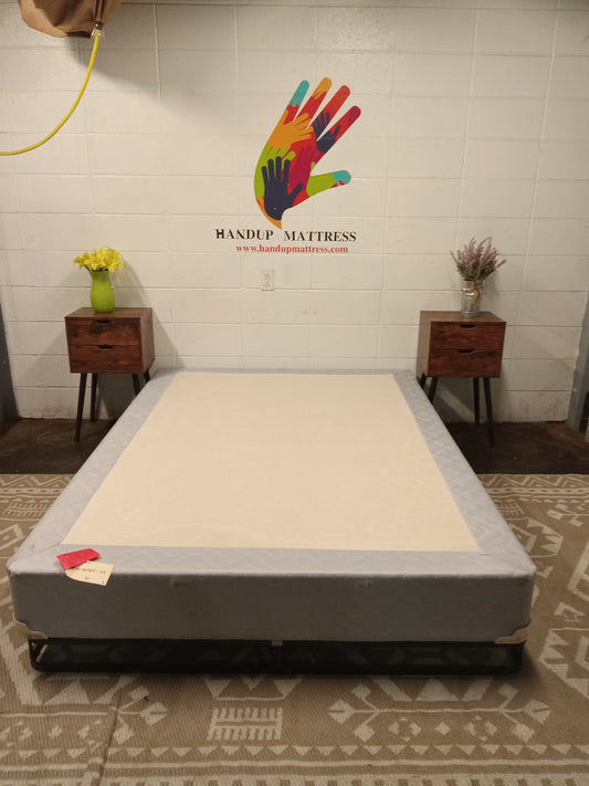 White / Blue 9'' Queen Boxspring