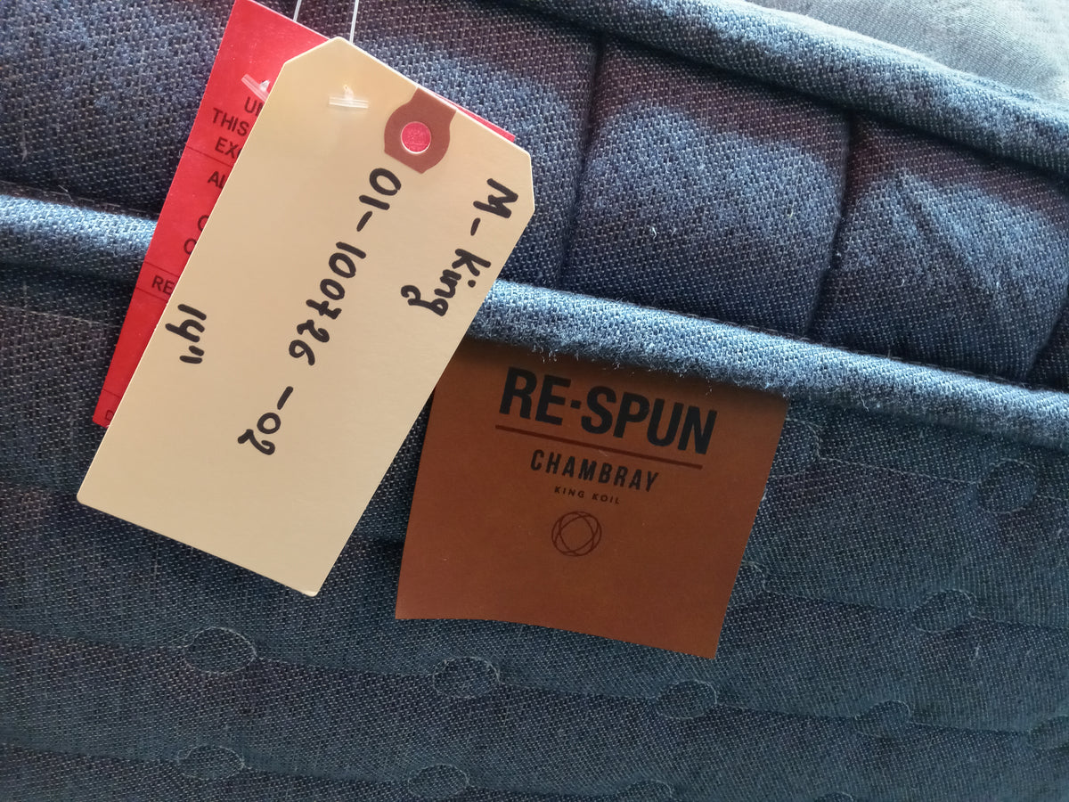 King Koil | Re-Spun Chambray Levi Luxury Firm Eurotop 14" | King Mattress