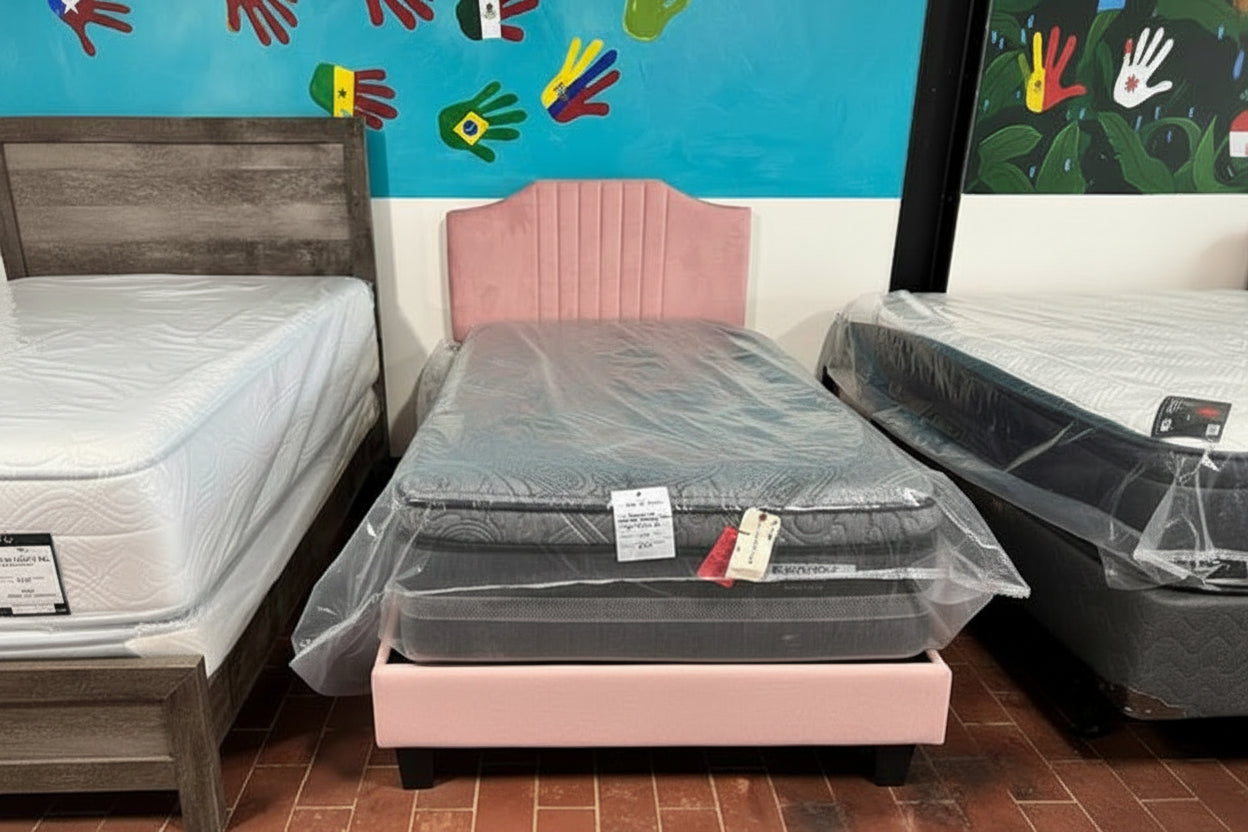 Coucheta | Pink Velvet | Twin Complete Bed